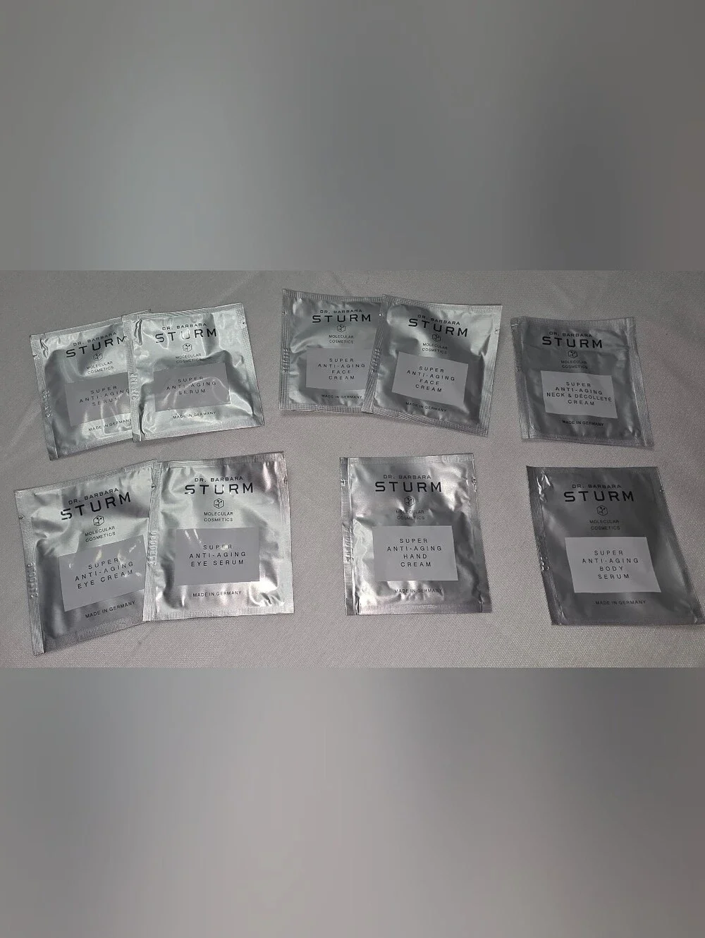 Dr. Barbara Sturm Super Anti-Aging Deluxe Sample Packet Bundle 9 piece lot